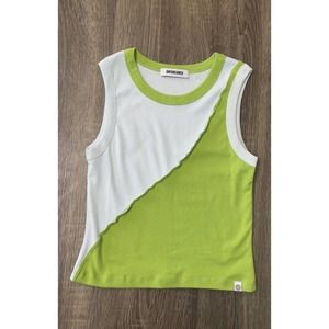 New! Daydreamer half & half Muscle Tank Top Small in colors Light Blue & green